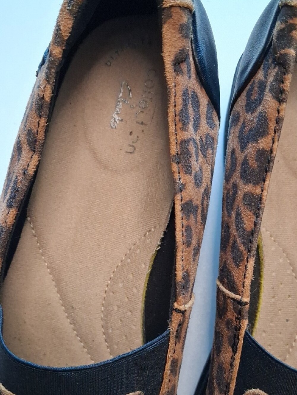 Clarks Leopard-Print Slip-On Flats in Brown and Black - Picture 3 of 8